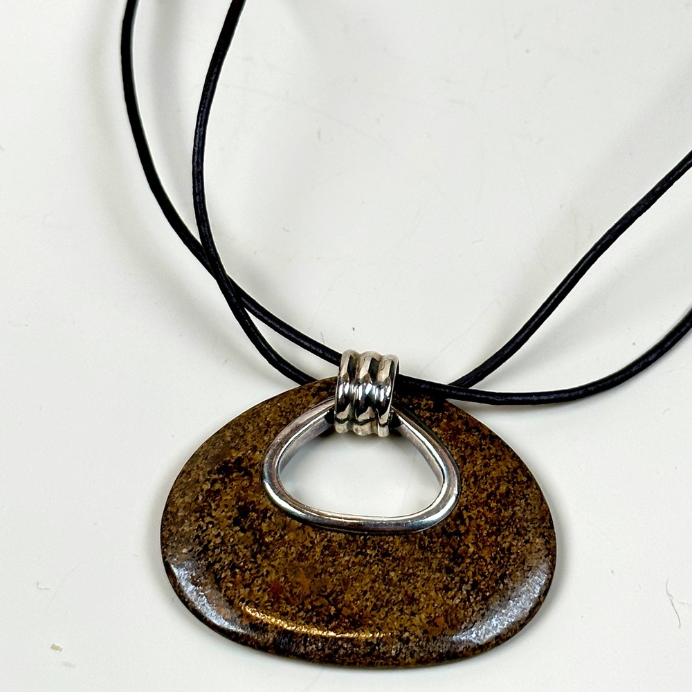 Silpada Designs .925 Sterling Silver and Bronzite Necklace